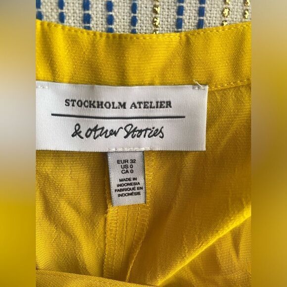& Other Stories  Button Up Midi Dress Yellow Sleeveless Size 0 - Picture 6 of 15